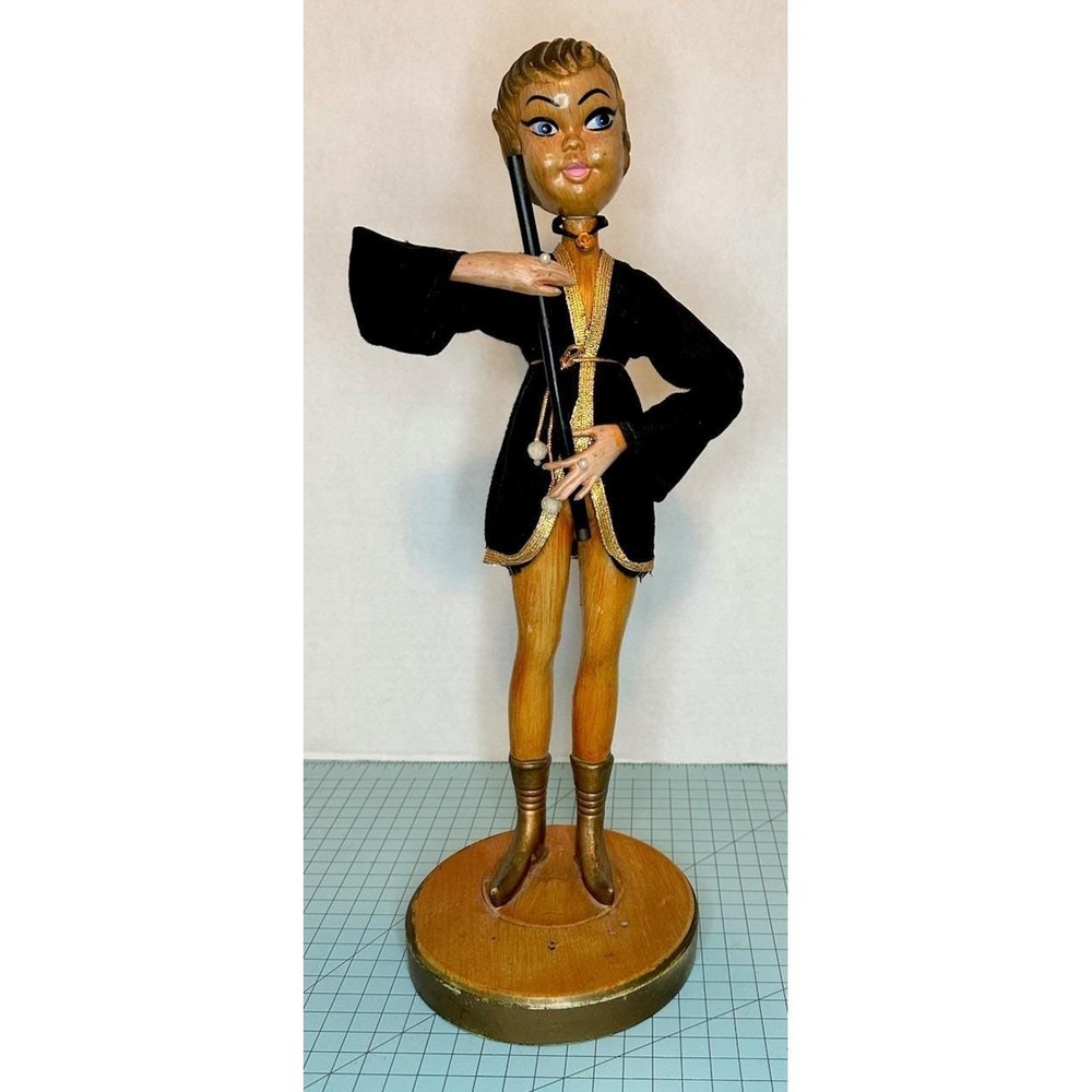 PIXIE Large Tilso Golden Fantasy 17" Musical Lyre, Flute, Pixie Elf MCM 70's